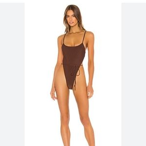Frankies Bikinis X REVOLVE Croft One Piece in Koa Brown Large